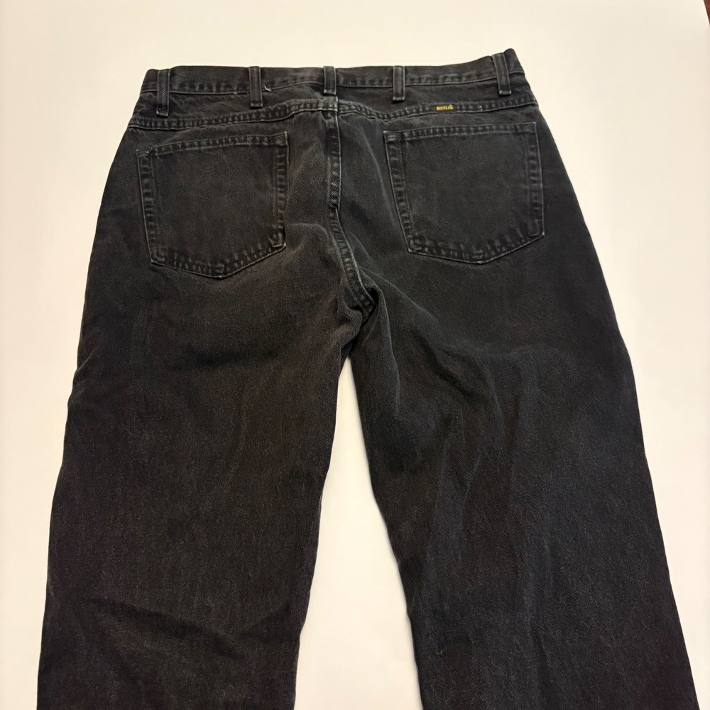 Rustler Straight Leg Jeans Mens 36x36 Black Heavyweight Cotton Denim 87631CB